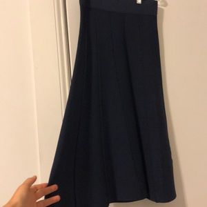 Navy midi skater skirt